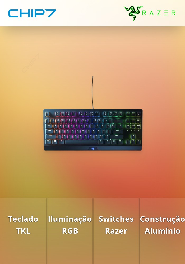 Teclado Razer Blackwidow Tenkeyless Green Switch Mecânico U