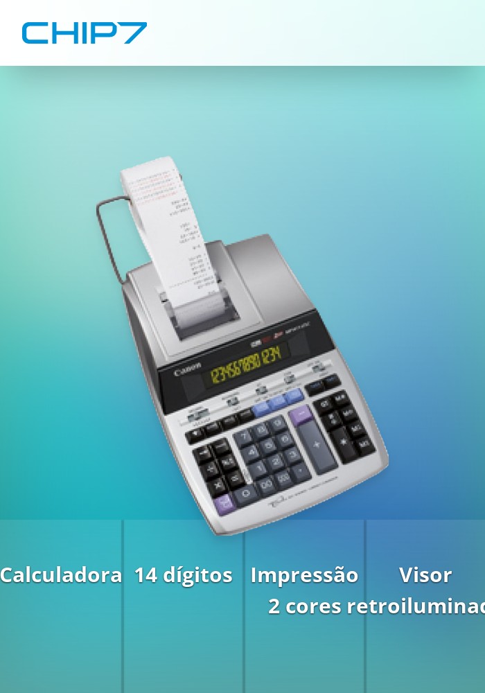 MP1411-LTSC  - Calculadora de Secretária com rolo. 14 dígitos com impressão em fita de tinta de 2 cores. Visor amplo retroiluminado