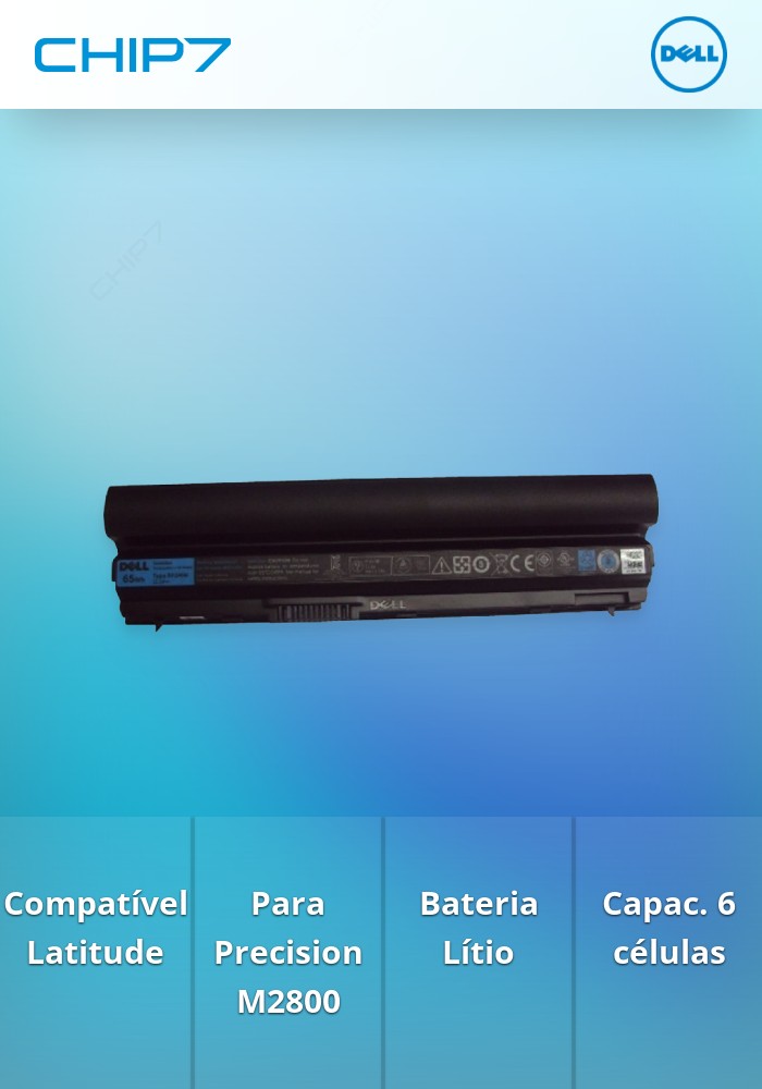 Dell Primary Battery - Bateria de notebook - Lithium Ion - 6 células - 65 Wh - para Latitude E6440, E6540, Precision M2800