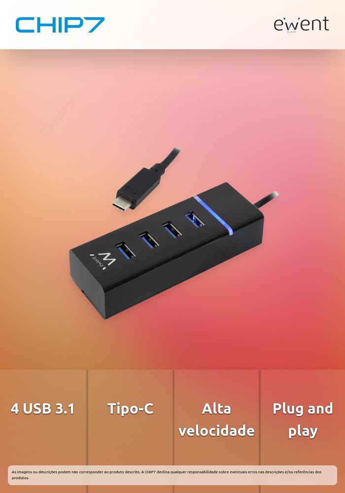 HUB USB 4 USB 3.1 portas Gen1 (USB 3.0) tipo-C » válido até nova comunicação