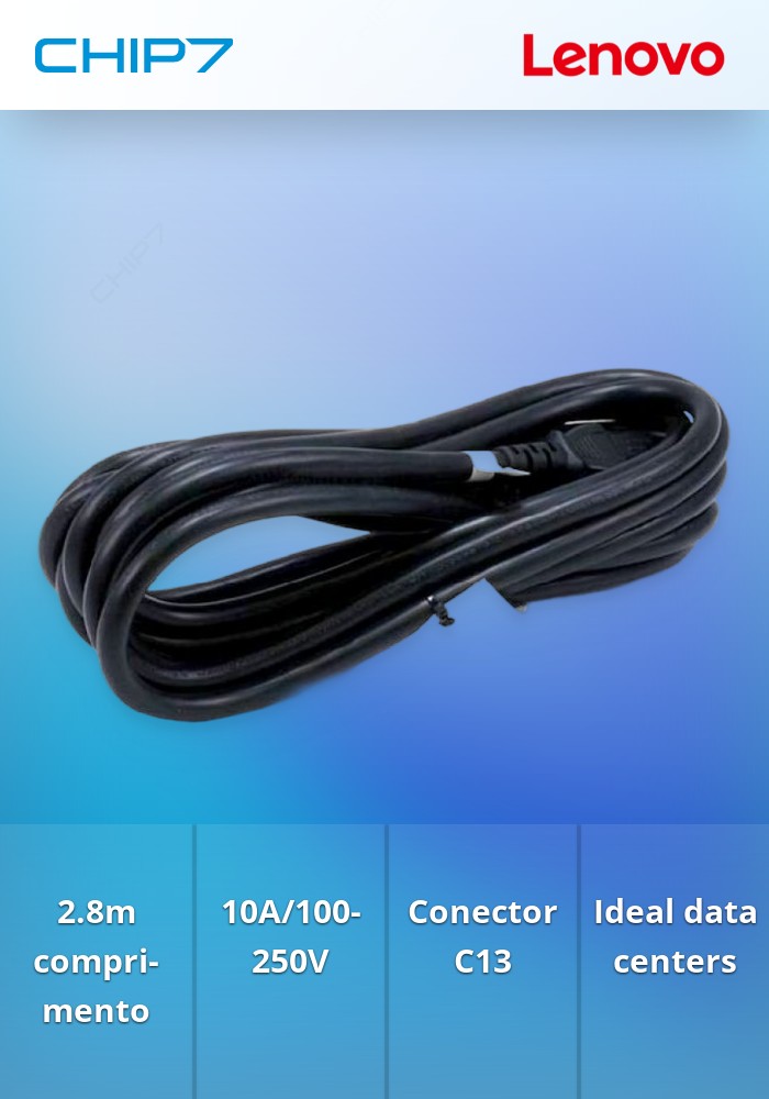 2.8m, 10A/100-250V, C13 to IEC 320-C14 Rack Power Cable   - preço válido p/ unidades faturadas até 9 de abril ou fim de stock das unidades pré estabelecidas