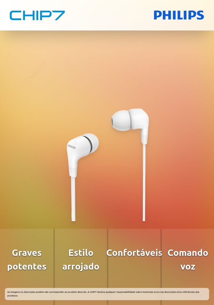 PHILIPS IN-EAR PHONES C/MICRO BRANCO TAE1105WT/00