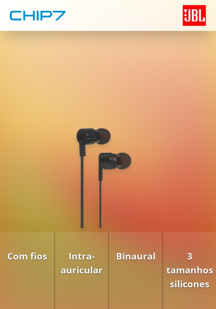 JBL EARPHONES T210 C/ BOLSA TRANSPORTE BLACK