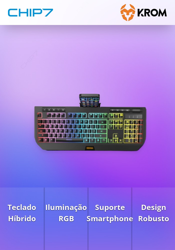 Teclado Mecânico Híbrido Krom Kuma RGB PT