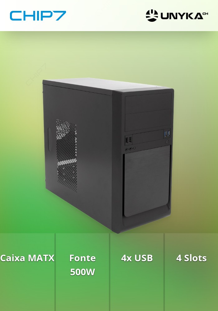 UNYKA CAIXA MATX 6023 FONTE USB 3.0 BLACK 500W