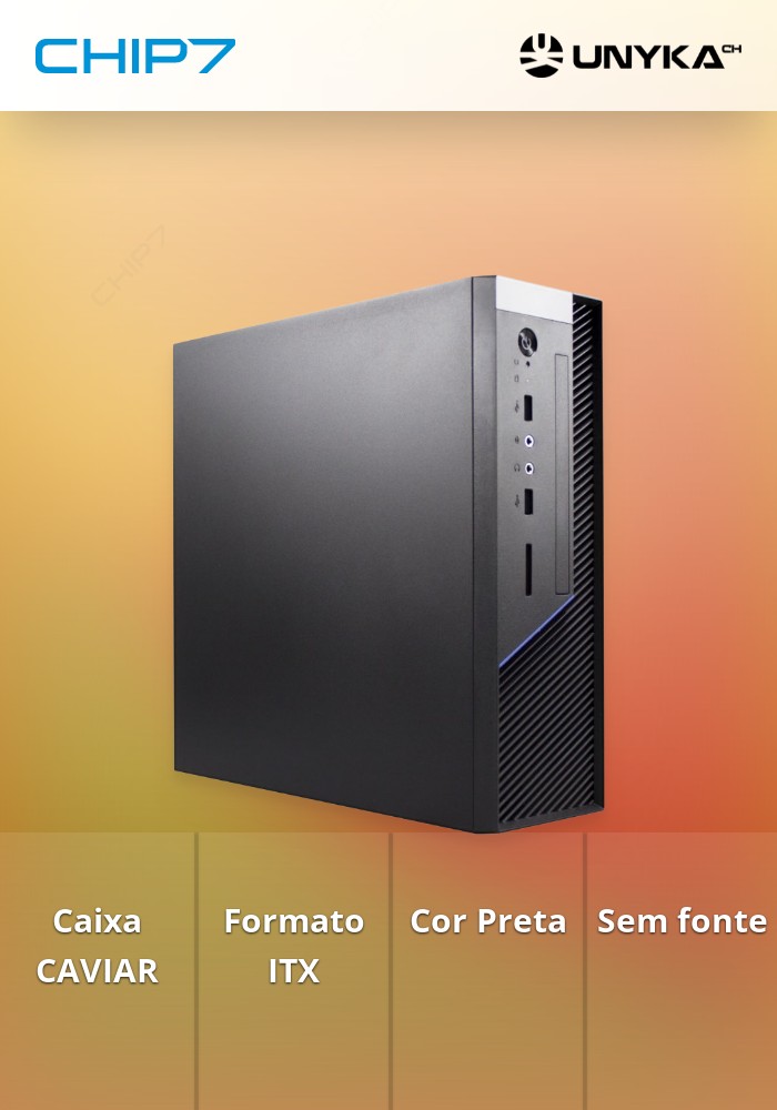 Caixa  CAVIAR formato ITX  Black sem fonte