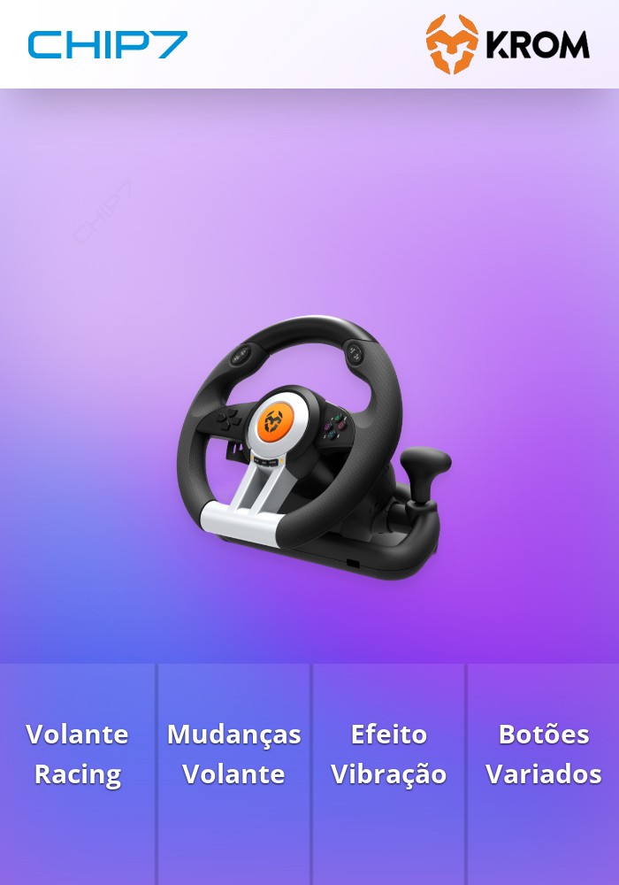 Volante Krom K-Wheel Racing Wheel - PC/ PS3/ PS4/ XBOX One