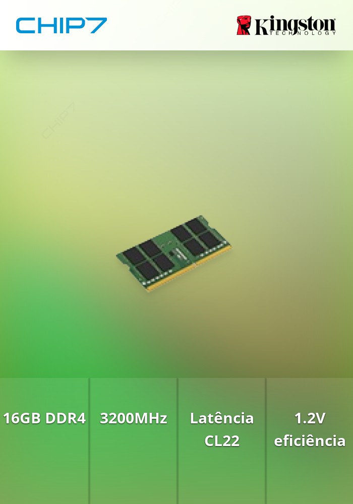 Dimm SO KINGSTON 16GB DDR4 3200MHz CL22 1.2V 1Rx8