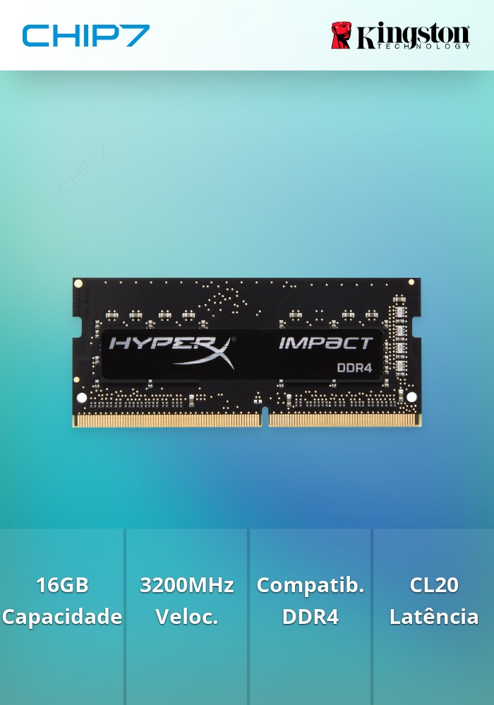 16GB 3200MHZ DDR4 CL20 SODIMM FURY Impact