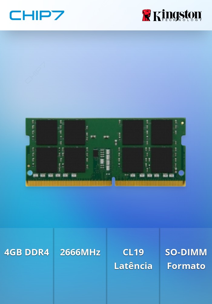 Memória RAM 4GB (1x4GB) DDR4 2666MHz CL19 SO-DIMM