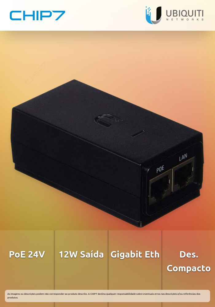 UBIQUITI POE 24 V. 12W GIG NEGRO