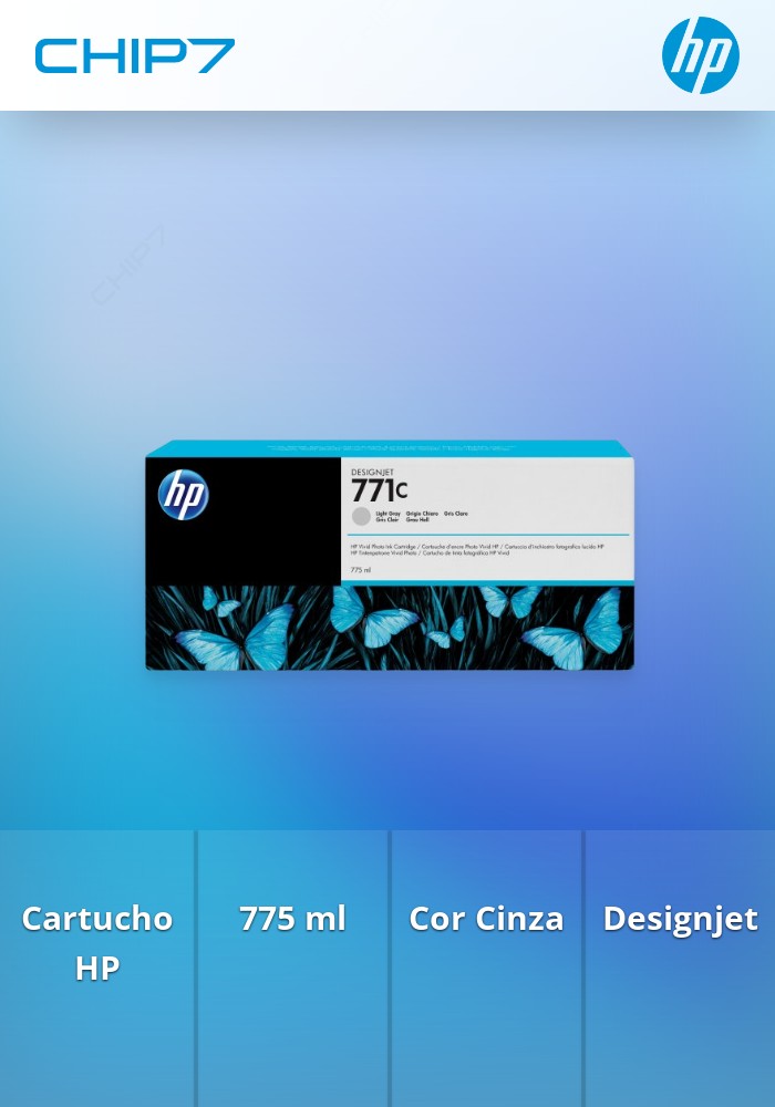 HP 771C 775-ml Light Gray Designjet Ink Cartridge
