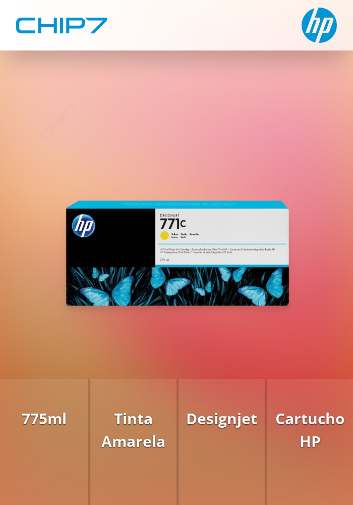 HP 771C 775-ml Yellow Designjet Ink Cartridge