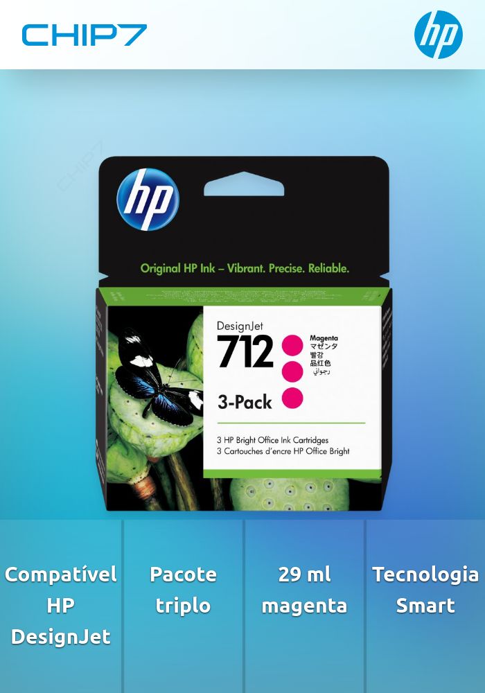 HP 712 3-Pack 29-ml Magenta DesignJet Ink Cartridge