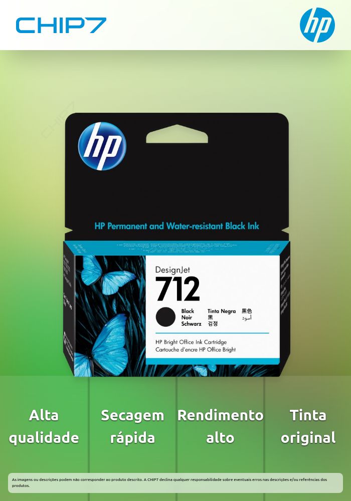 TINTA NEGRA HP 712