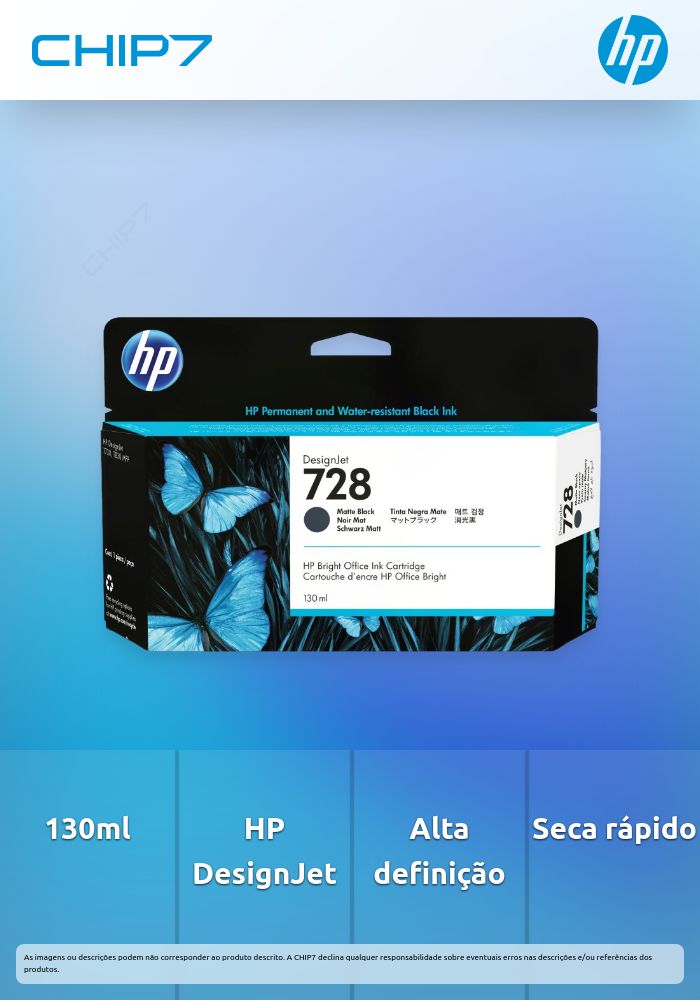 HP 728 130-ml Matte Black DesignJet Ink Cartridge