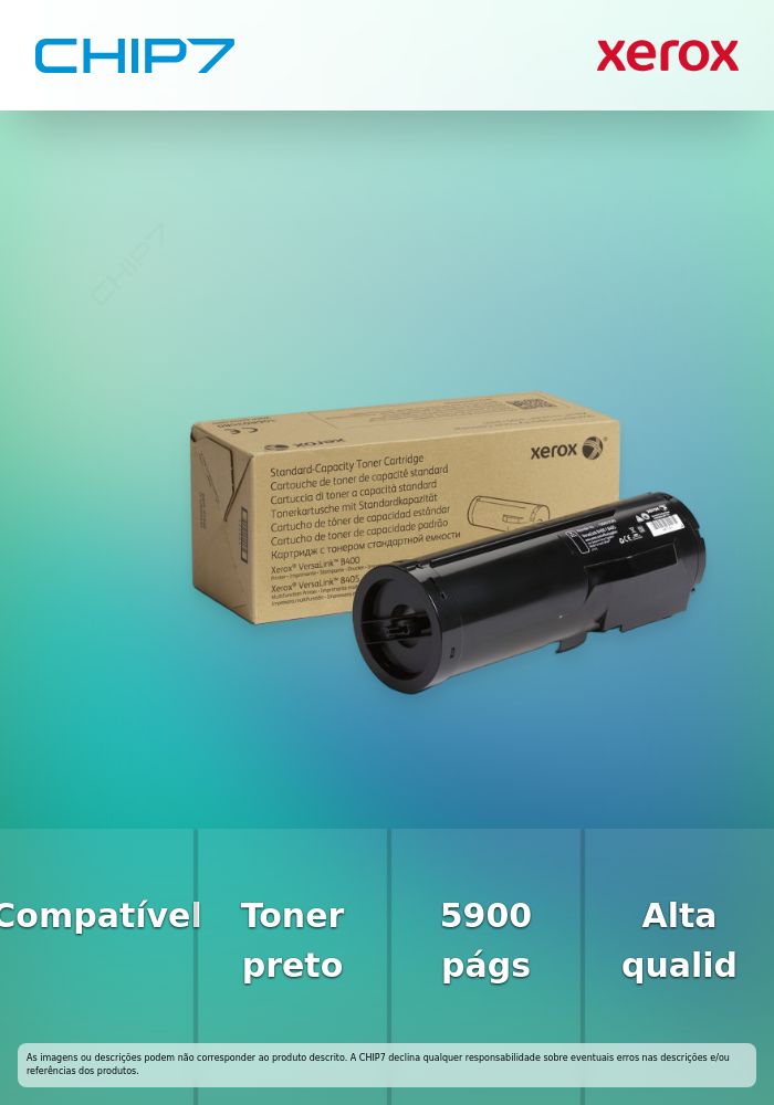 XEROX TONER B400/B405 PRETO CAPACIDADE STANDARD 5900 PAG