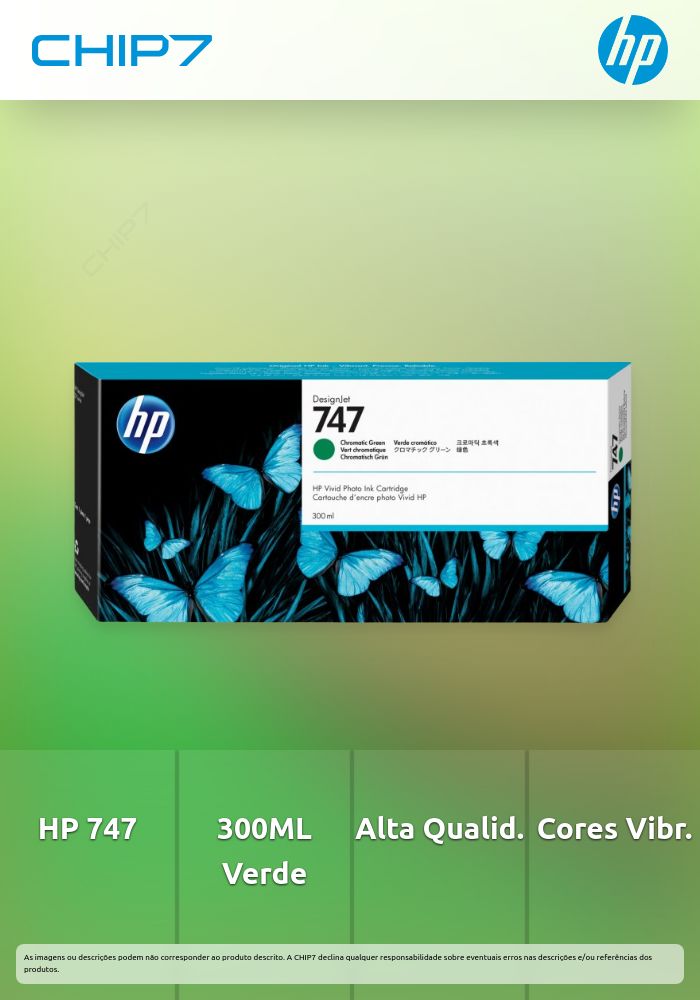 HP 747 300ML TINTA VERDE CROMATICO