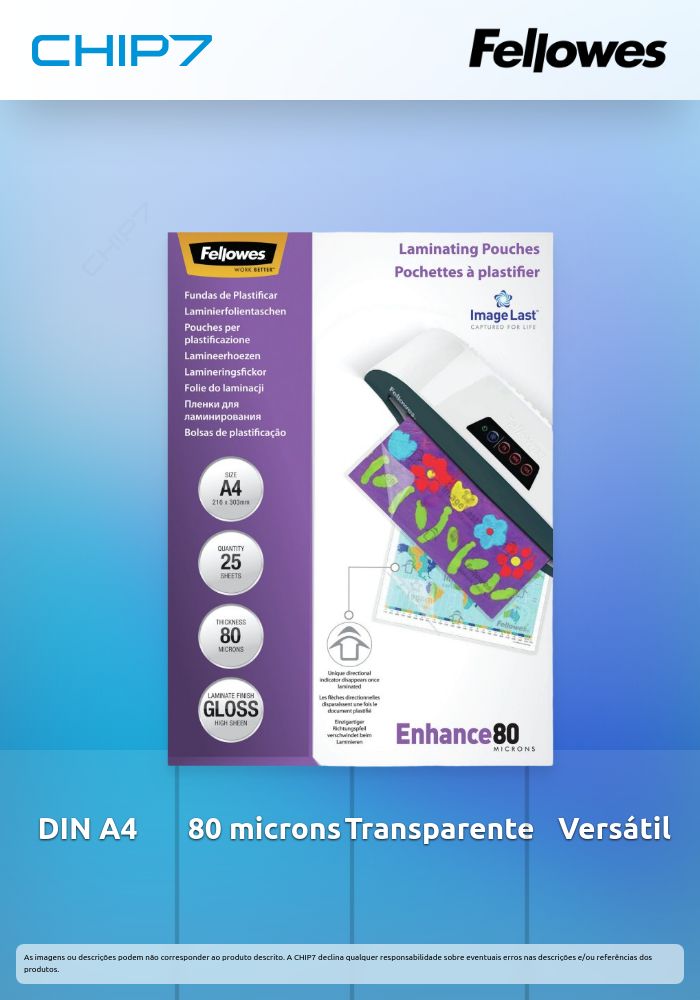 BOLSA PLASTIFICAR DIN A4 80MIC FELL