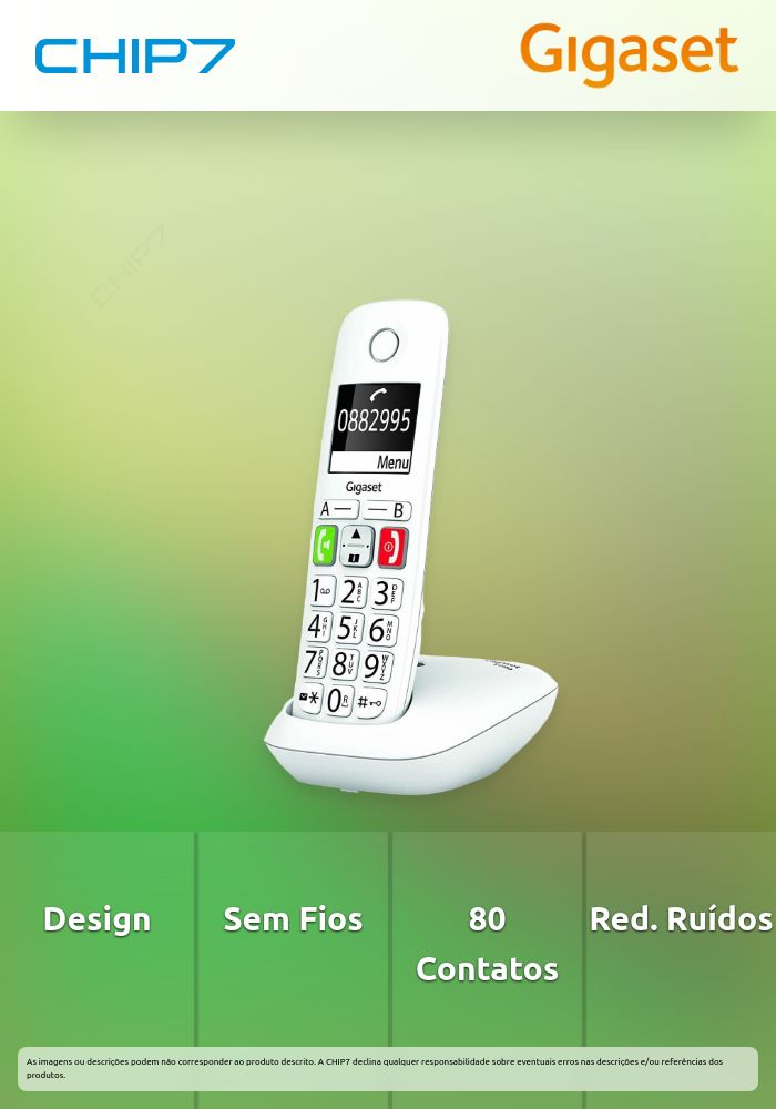 Telefone Rede Fixa s/ Fios SI-E290 (Branco) - GIGASET