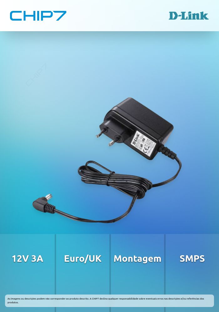 12V 3A PSU Accessory Black (Interchangeable Euro/ UK plug) - SMPS Wall Mount Removable Type