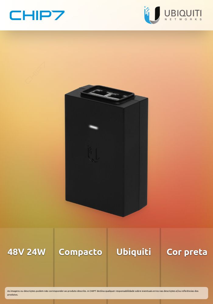 UBNT POE 48 V. 24W NEGRO PETACA (R