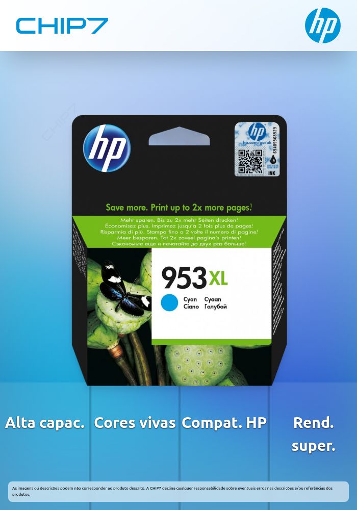 HP 953XL AC CIAN TINTA
