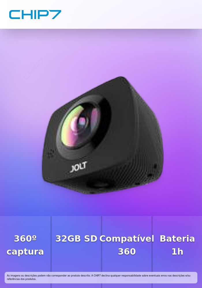 JOLT DUO ACTION CAM 360 (2 LENTES F2.0 COM 220 GRAUS FOV)