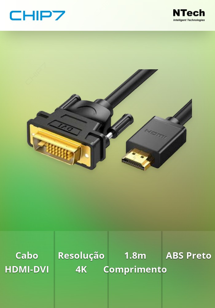 NTECH NBA308PRO CABO CONVERSOR DE HDMI PARA DVI PRETO CHIP7