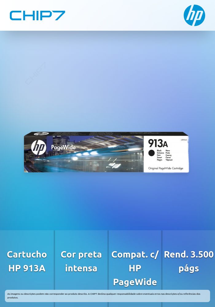 HP 913A NEGRO ORIGINAL PAGEWIDE