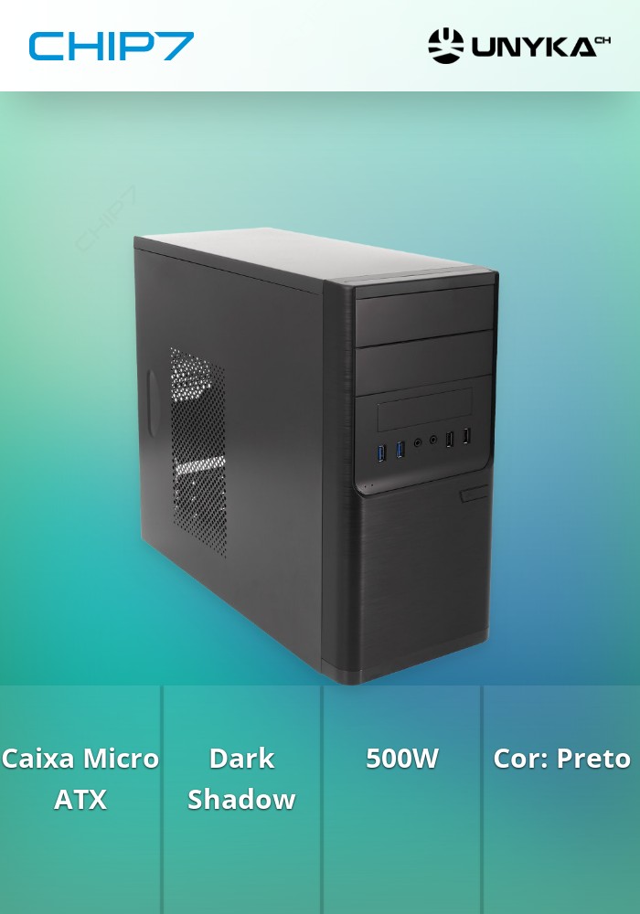 UNYKA CAIXA MATX DARK SHADOW BLACK 500W