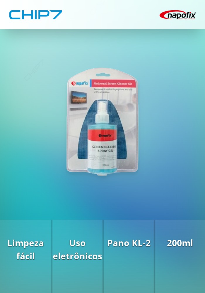 Gel Limpeza Napofix 200ml+Pano KL-2