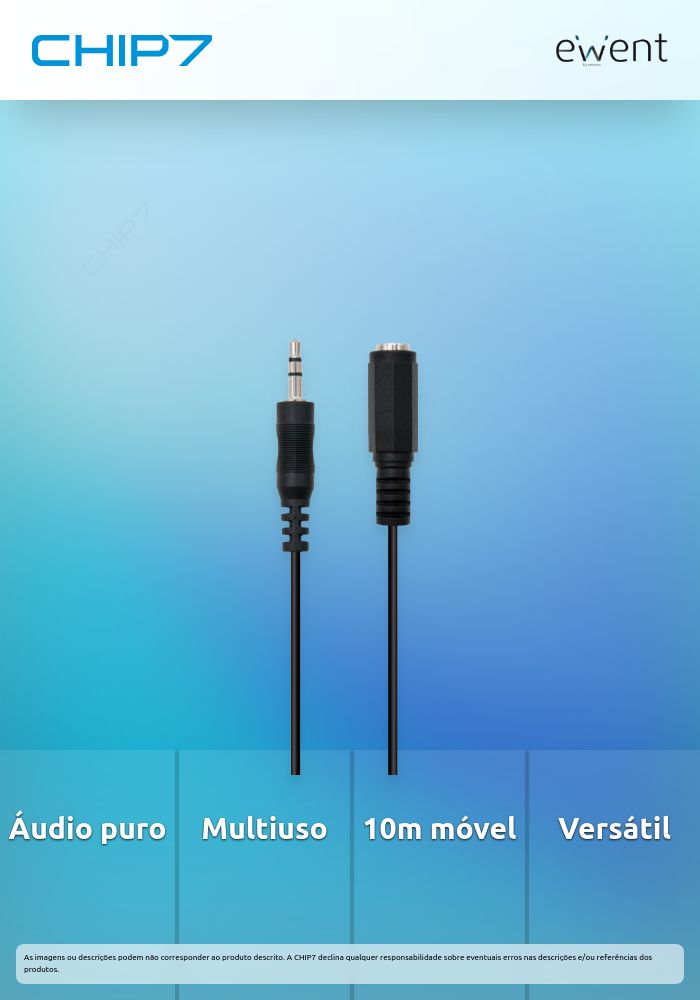 Cabo Áudio Extensão, 3.5mm stereo M - 3.5mm F, 10.0m  » válido até nova comunicação