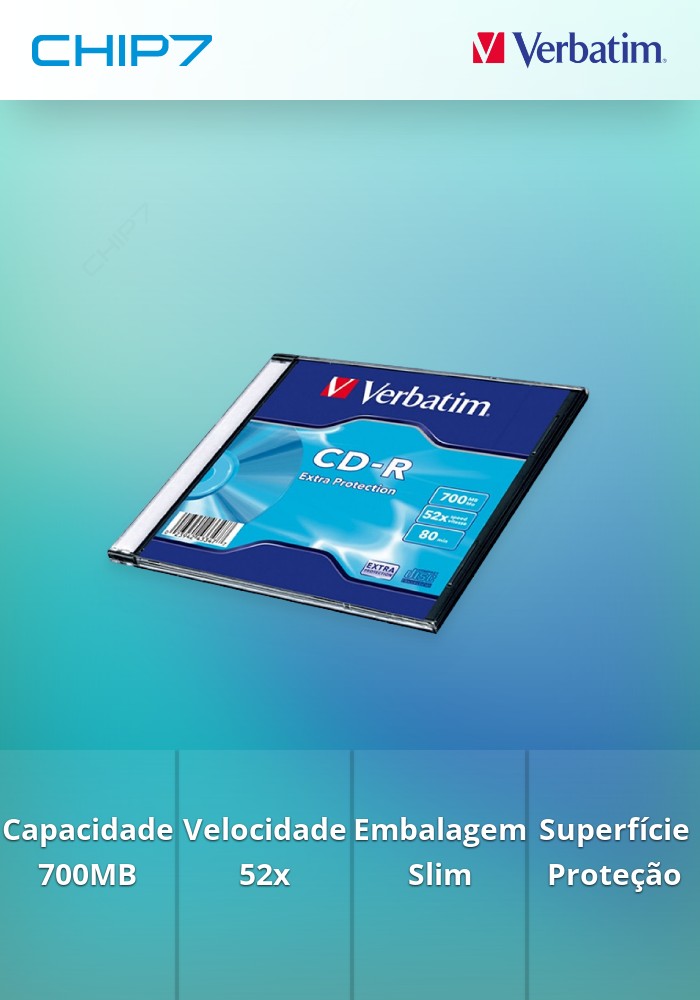 VERBATIM CD-R 52X 700MB 80MIN EXTRA PROT CD UNITARIO