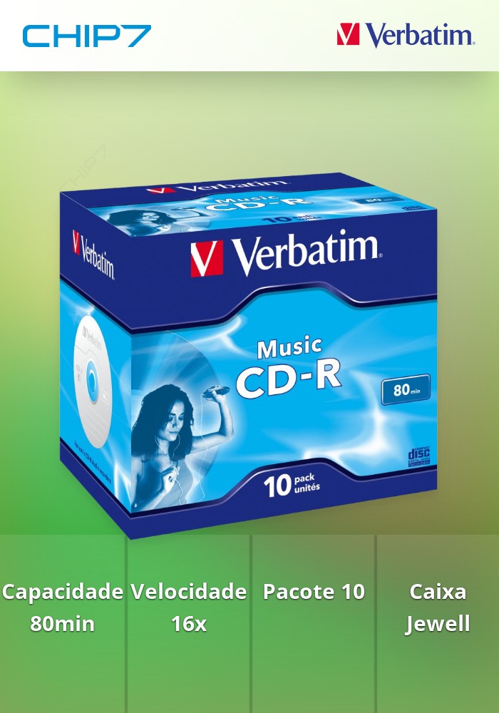 Verbatim Japan Music CD-R 80min 10-Pack Phono-R Vinyl Label 48x Speed NEW