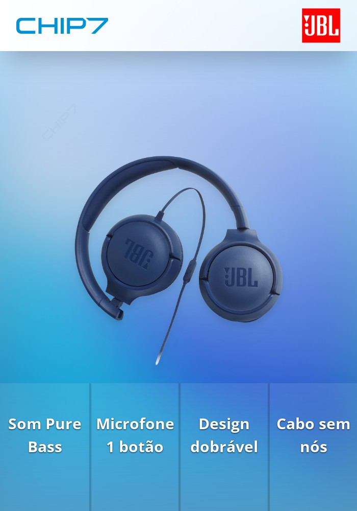 JBL HEADPHONES DOBRAVEIS C/ MICRO T500 BLUE