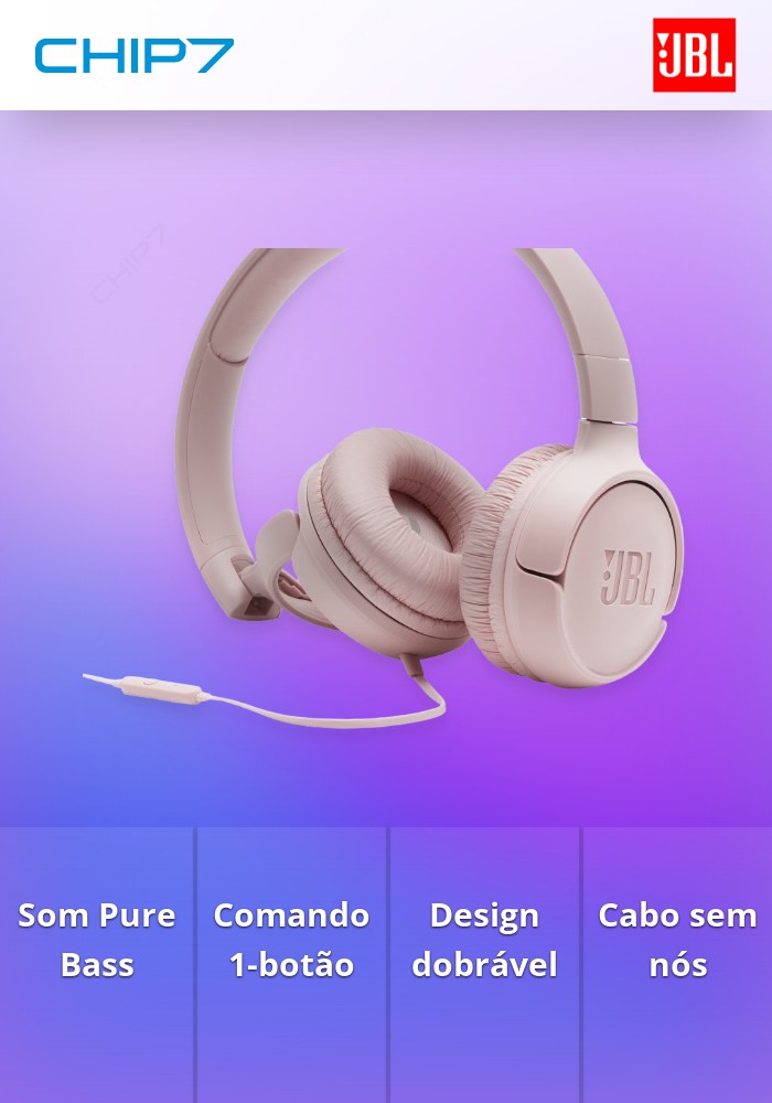 JBL HEADPHONES DOBRAVEIS C/ MICRO T500 PINK