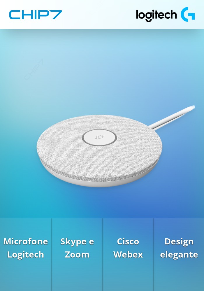 Logitech Rally Mic Pod - Microfone - branco - Certificado para Skype, Certificação Zoom, Cisco Webex Certified - para Rally Bar, Plus, Room Solution Large