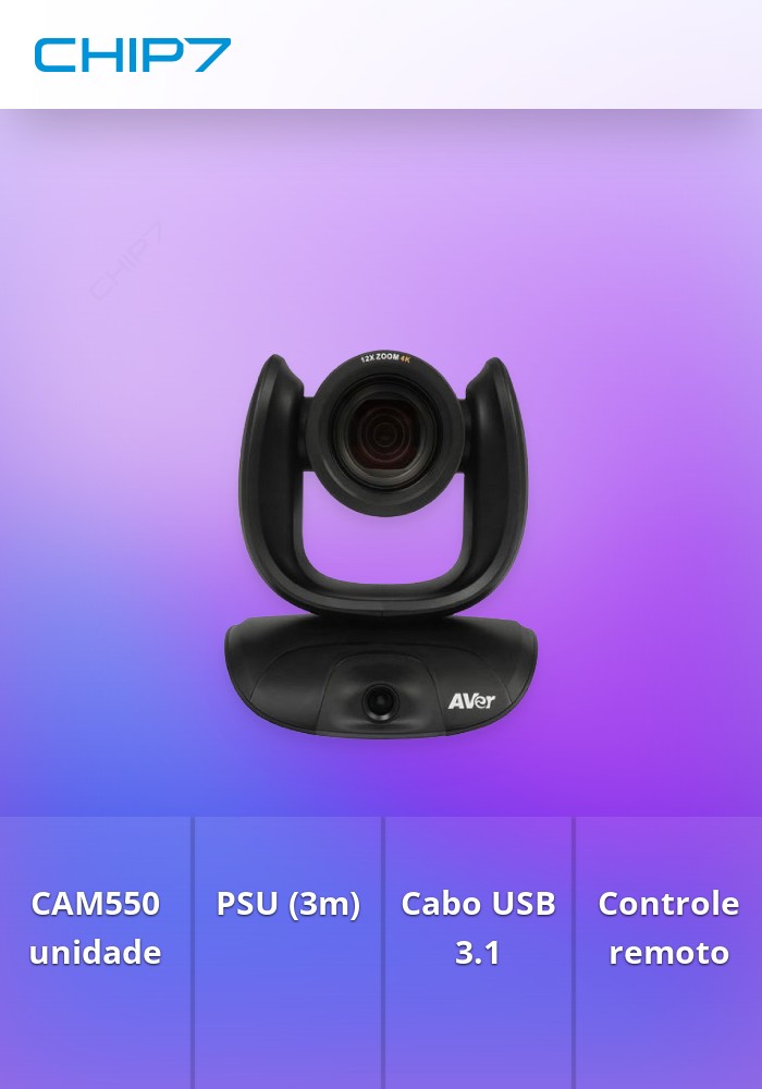 AVER CAM550 PTZ DUAL CAMERA, 4K, 12X OPTIC, USB + HDMI + IP, DYNAMIC SMART FRAM