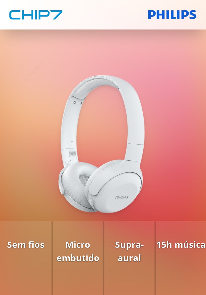 PHILIPS HEADPHONES WIRELESS BASS+ TAUH202WT WHITE