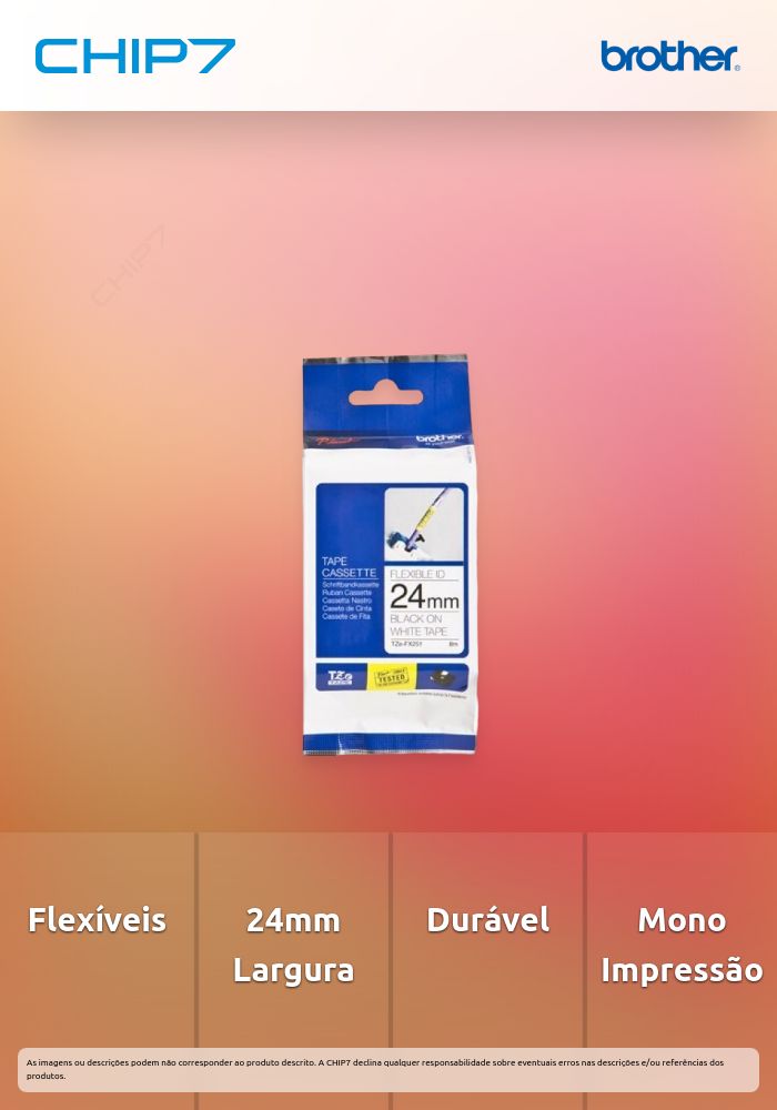 CINTA ROTULADORA B/N FLEXIBLE 24MM