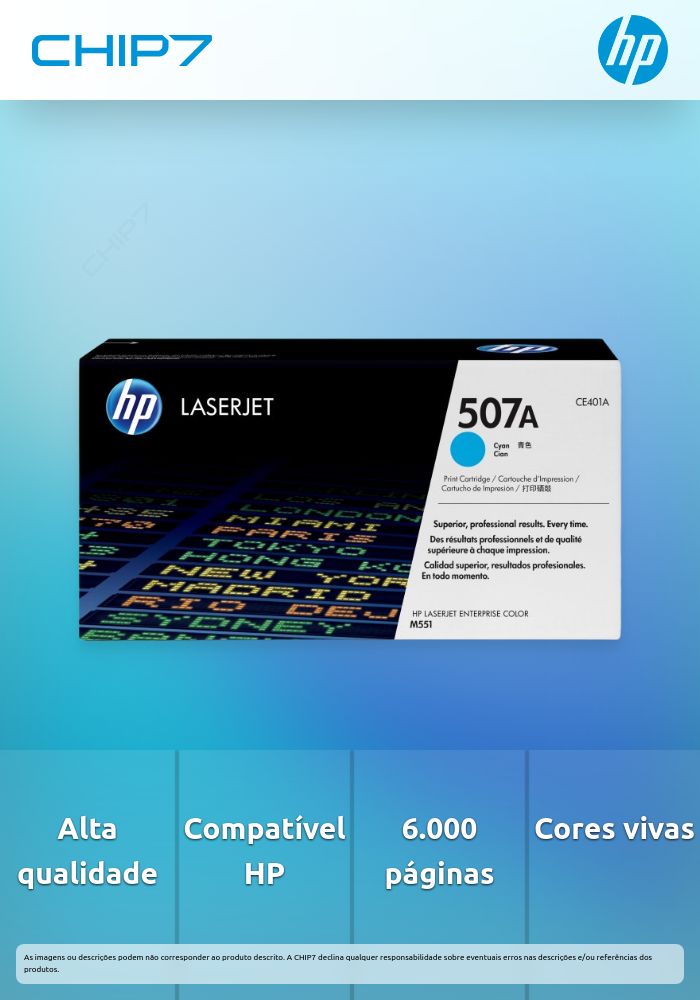 HP 507A Cyan LaserJet Toner Cartridge