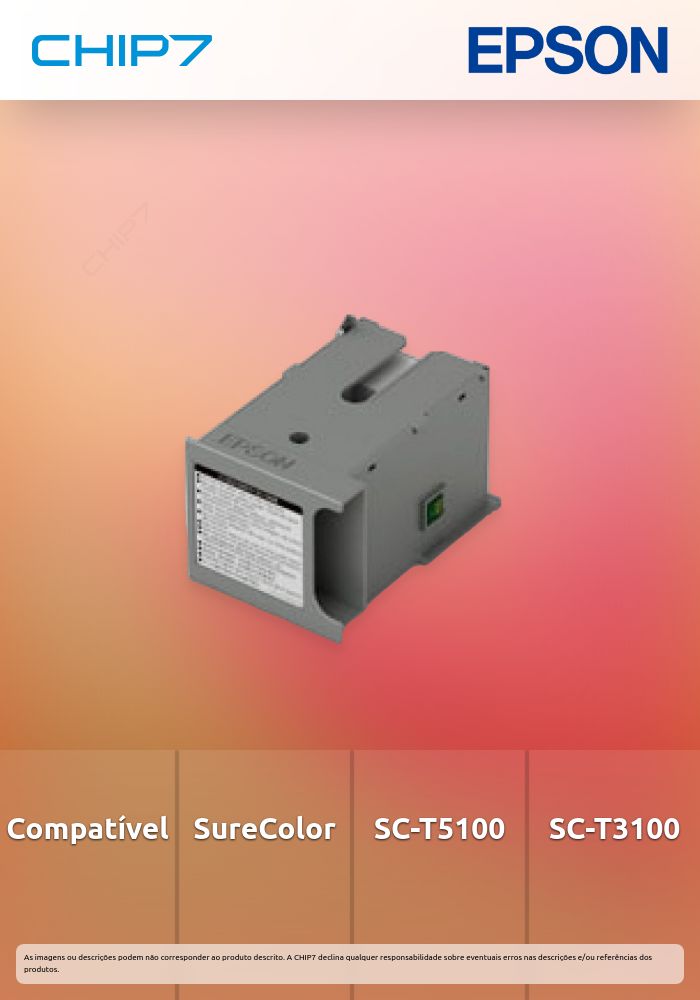 Maintenance box: LFP desktop - Compativel com : SureColor SC-T5100 Series, SureColor SC-T3100 Series