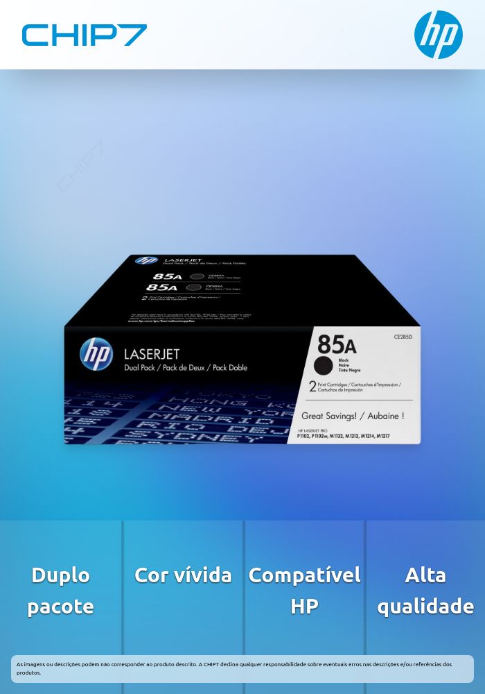 HP 85A Black Dual Pack LaserJet Print Cartridge