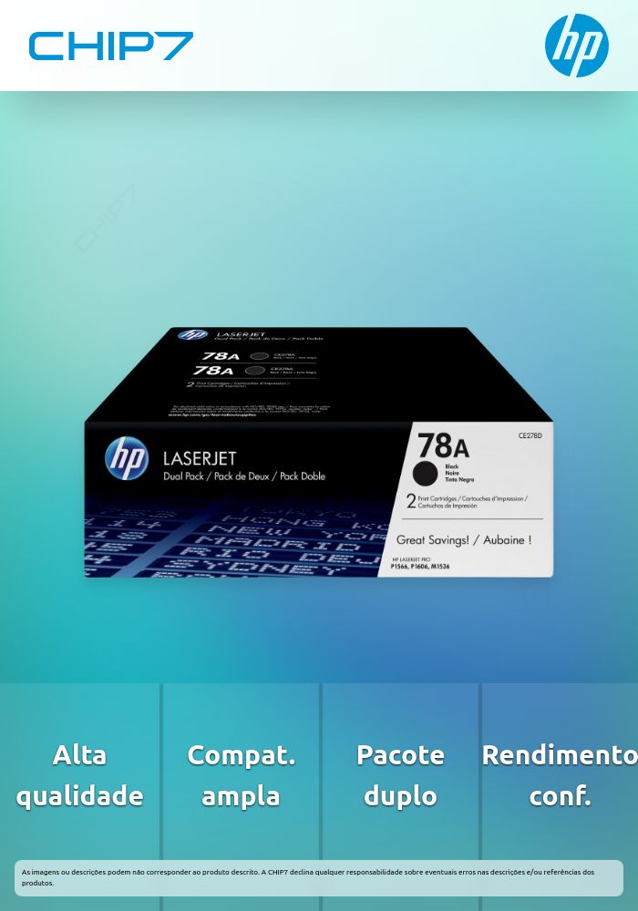 HP 78A - Pack de 2 - preto - original - LaserJet - cartucho de toner (CE278AD) - para LaserJet Pro M1536dnf, P1566, P1606DN, P1607dn, P1608dn, P1609dn