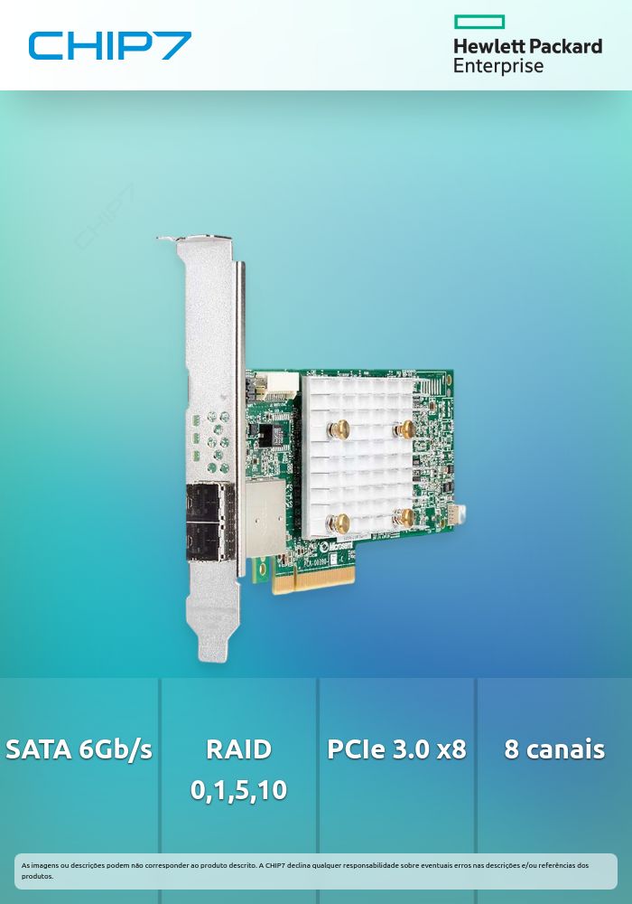 HPE Smart Array E208e-p SR Gen10 - Controlador de armazenamento (RAID) - 8 Canal - SATA 6Gb/s / SAS 12Gb/s - RAID (expansão de disco rígido) RAID 0, 1, 5, 10 - PCIe 3.0 x8 - para ProLiant DL325 Gen10, DL345 Gen10, DL360 Gen10, DL380 Gen10, ML30 Gen10