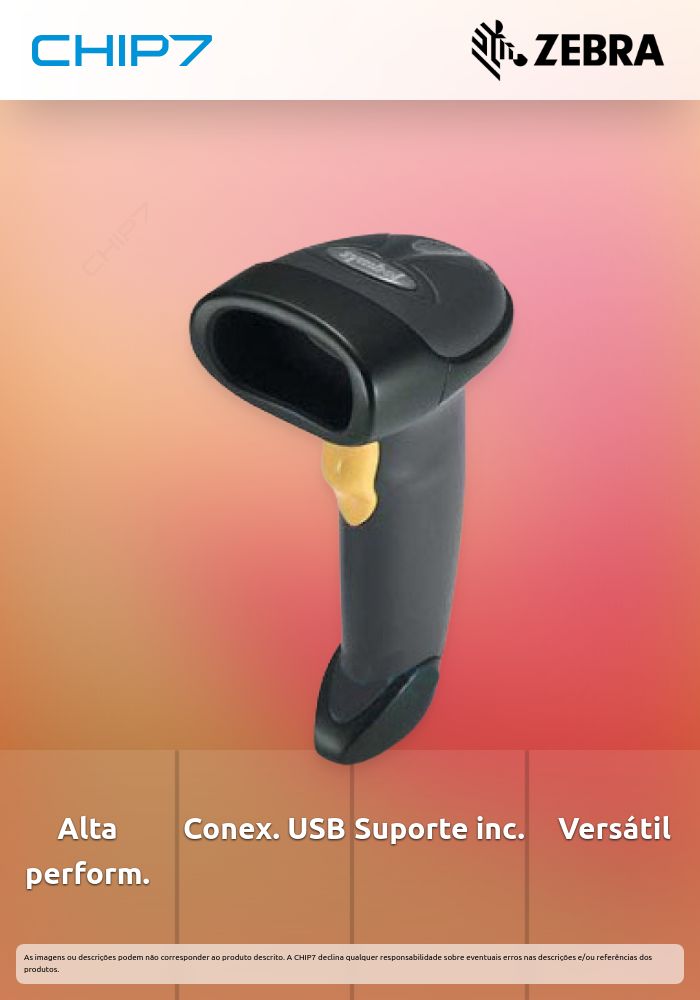 Scanner Laser Symbol LS2208 USB, Preto c/ suporte