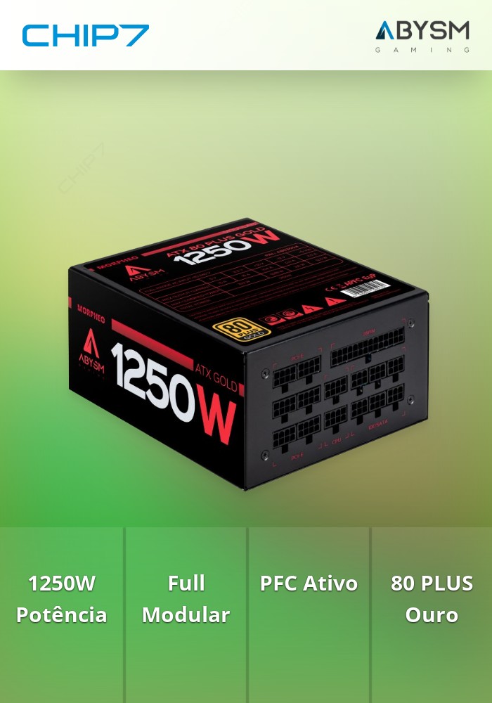 ABYSM GAMING FONTE ALIMENTAÇÃO ATX 1250W MORPHEO FULL MODULAR#PROMO#
