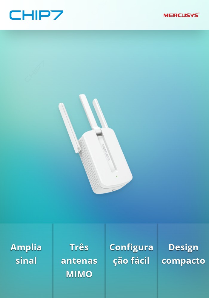 Repetidor Mercursys MW300RE Wi-Fi 300Mbps