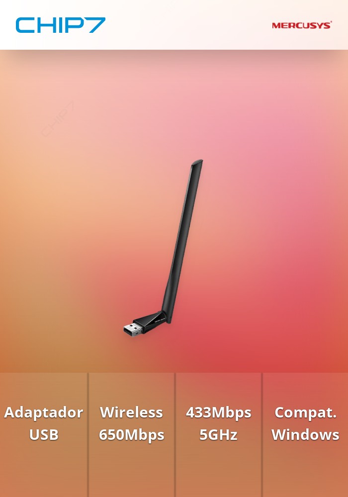 ADAPTADOR USB WIRELESS 802.11AC 650M MERCUSYS MU6H